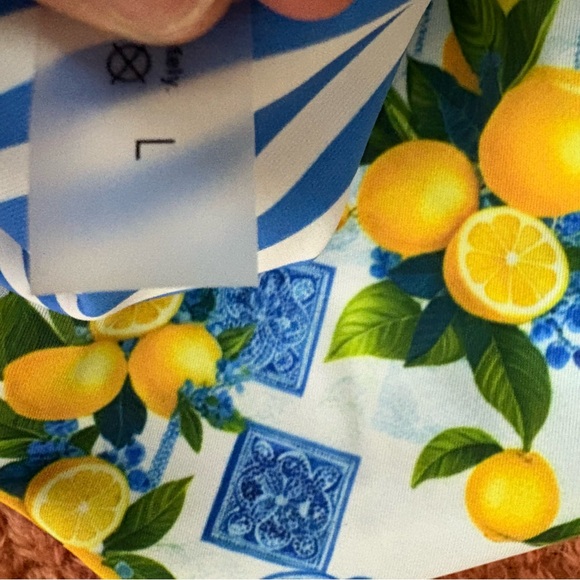 SHEIN Reversible Blue and Yellow Lemon Print Bikini - Picture 5 of 5